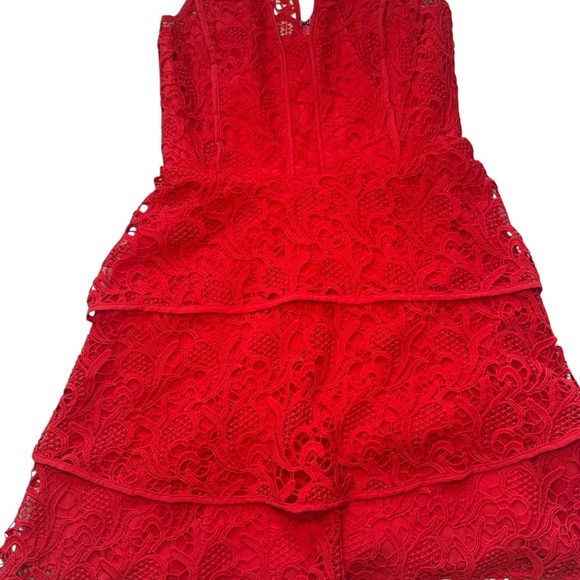 Adelyn Rae Red Lace Sun‎ Dress | Women’s Size Medium - Picture 8 of 13